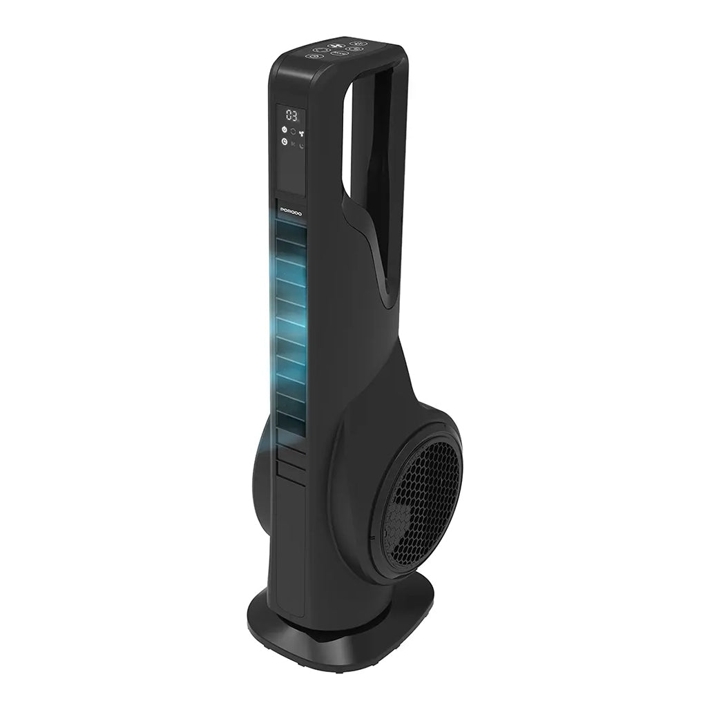 A Photo Of Porodo Lifestyle Coolbreeze 70W Smart Tower Fan with Aromatherapy & Air Purification