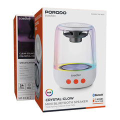 A Photo Of Porodo Soundtec Crystal-Glow Mini Portable Bluetooth Speaker with RGB Lights