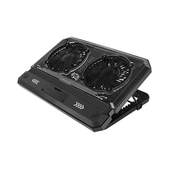 A Photo Of Porodo PDX121 Gaming Crystal Shell Laptop Cooling Pad - Black
