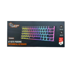 A Photo Of Porodo Gaming PDX224 61-Key Mechanical Keyboard - Pudding Keycaps, Red Switches