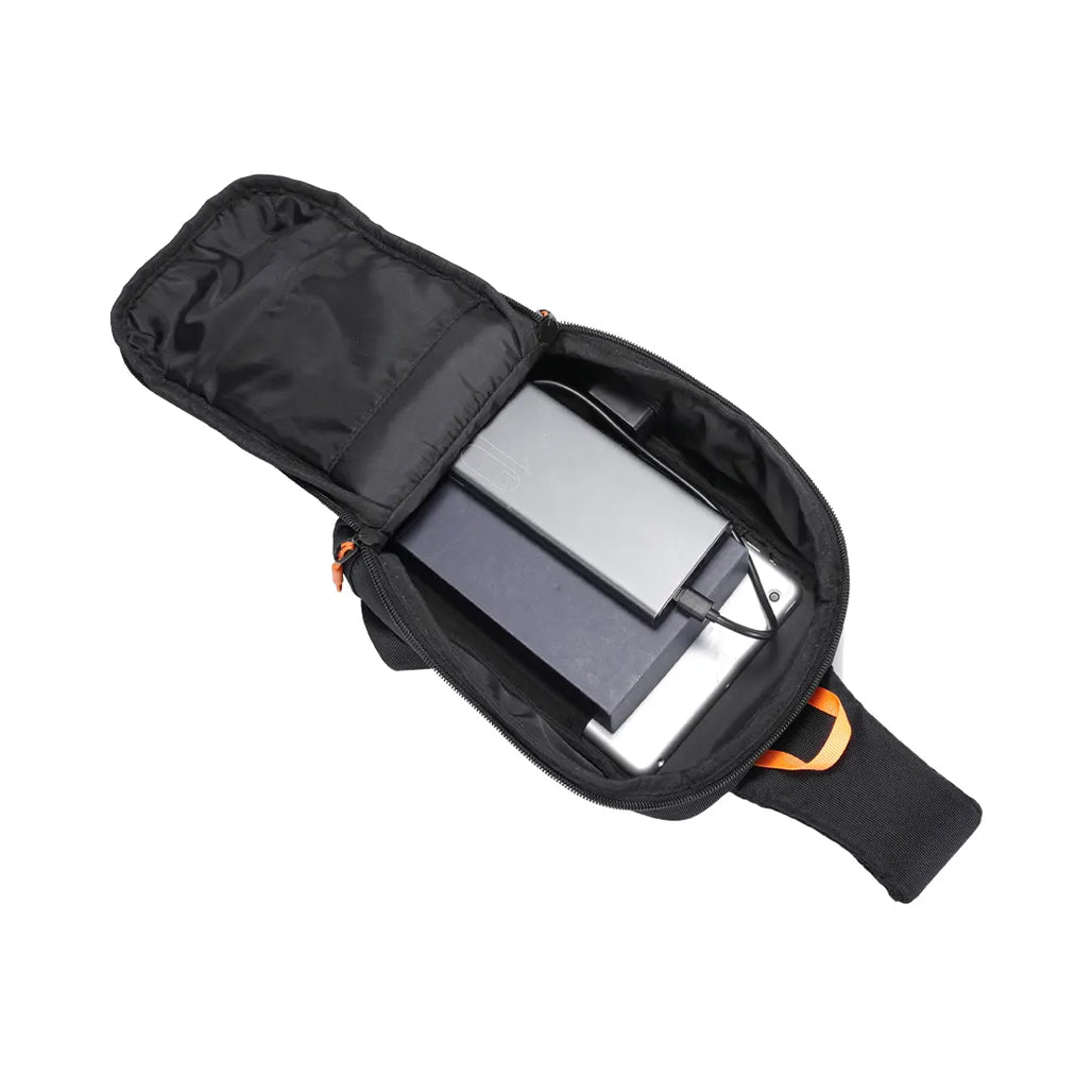 A Photo Of Porodo Gaming Crossbody Bag – Water-Resistant, PD 40W Fast Charging, Secure Storage – Black