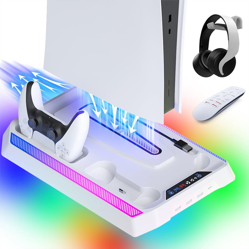 A Photo Of PLAYX Multi-Function Cooling Fan Vertical Stand Charging Dock for PS5