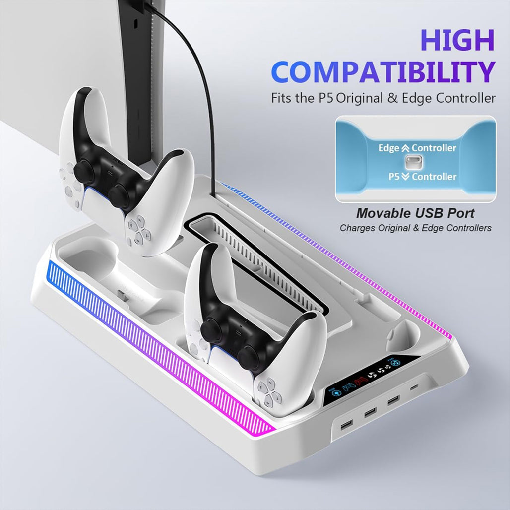 A Photo Of PLAYX Multi-Function Cooling Fan Vertical Stand Charging Dock for PS5