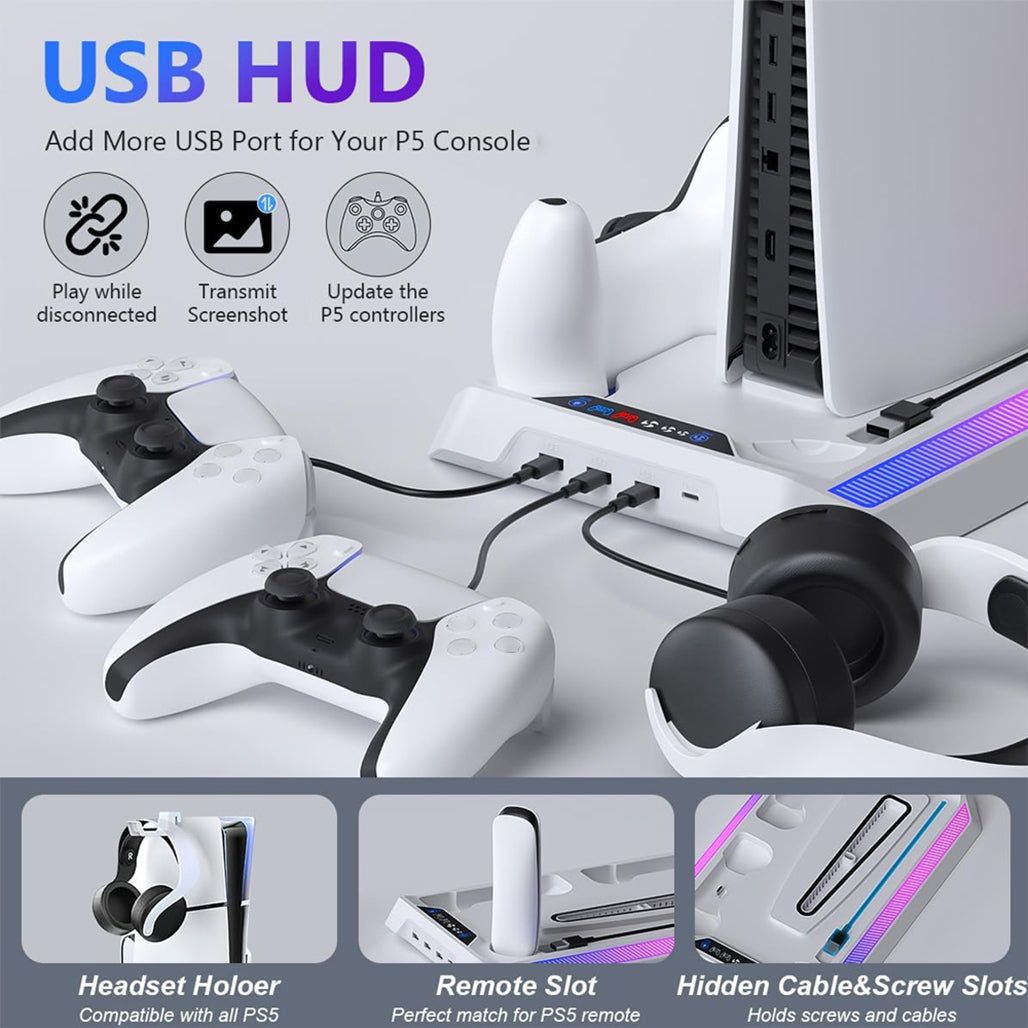 A Photo Of PLAYX Multi-Function Cooling Fan Vertical Stand Charging Dock for PS5