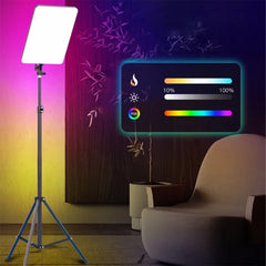 A Photo Of RGB LED Photography Light PM-48 with Tripod – Adjustable Brightness & Full-Color Spectrum