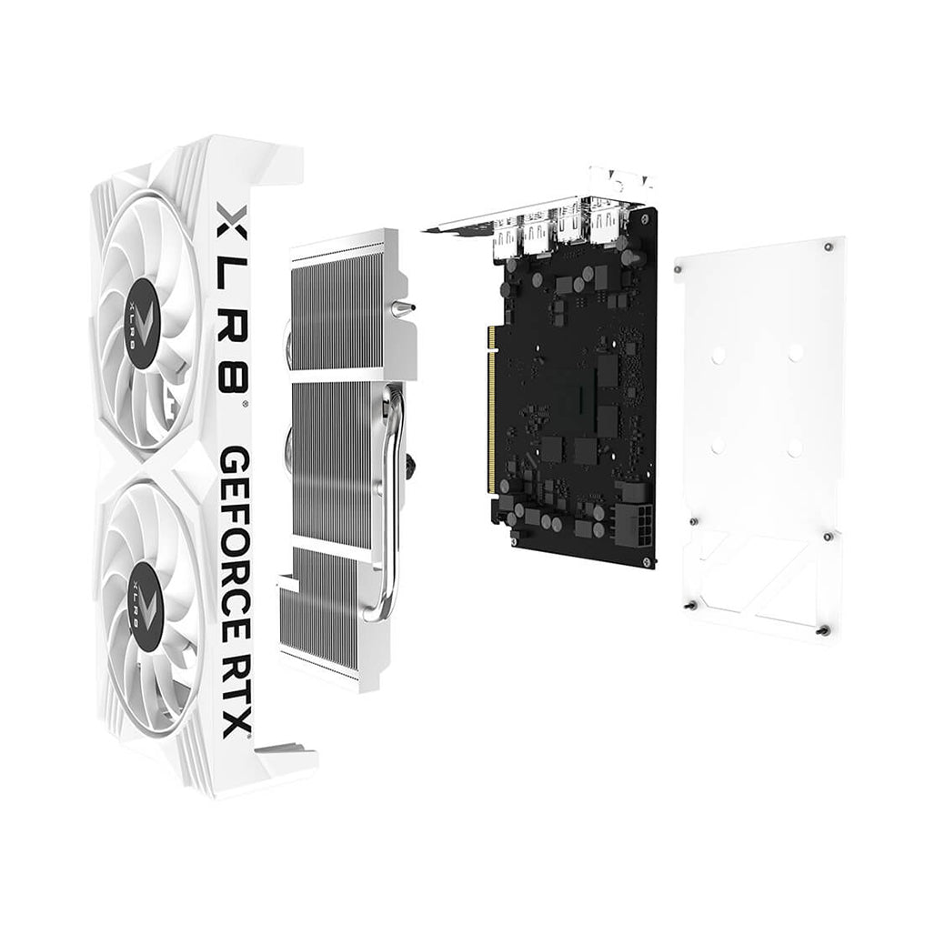 A Photo Of PNY GeForce RTX 4060 8GB OC XLR8 VERTO DF White Edition