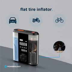 A Photo Of Powerology 8800mAh Jump Start Air Compressor - Transparent