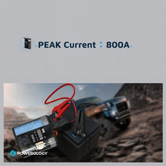 A Photo Of Powerology 8800mAh Jump Start Air Compressor - Transparent