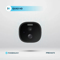 A Photo Of Powerology Built-in Solar Outdoor Camera - White