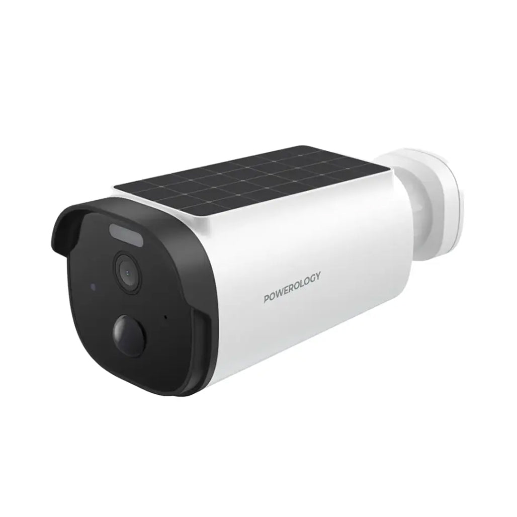 A Photo Of Powerology Built-in Solar Outdoor Camera - White