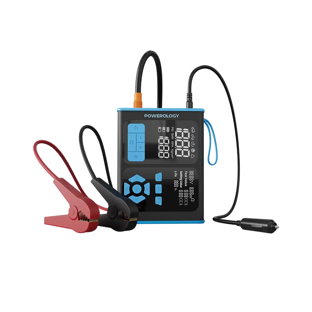 A Photo Of Powerology Portable Car Starter, Air Pump & OBD II Car Diagnostic Tool - Black/Blue