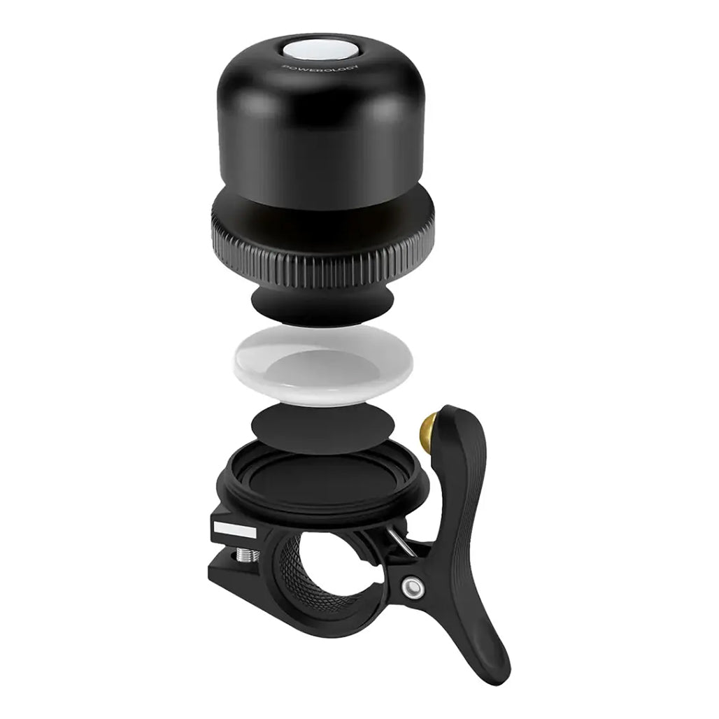 A Photo Of Powerology Bicycle & Scooter Bell With Airtag Mount - Black