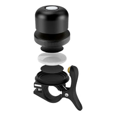 A Photo Of Powerology Bicycle & Scooter Bell With Airtag Mount - Black