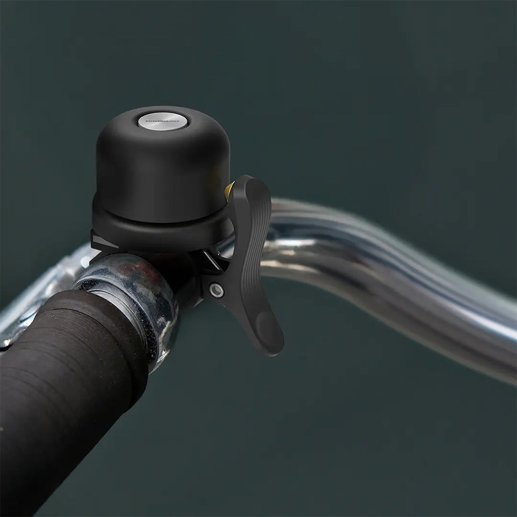 A Photo Of Powerology Bicycle & Scooter Bell With Airtag Mount - Black
