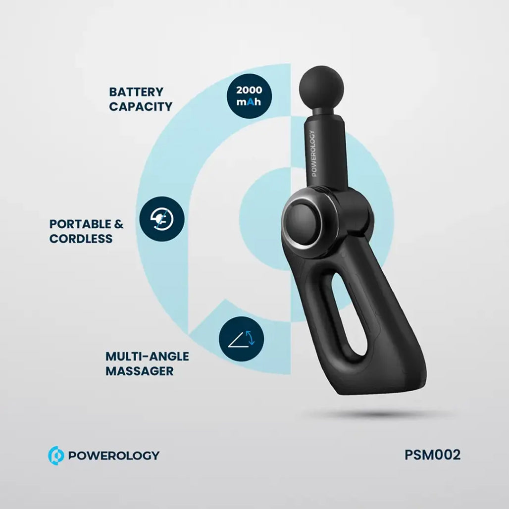 A Photo Of Powerology Full-Body Massage Gun – Deep Tissue Percussion Massager for Muscle Recovery & Pain Relief
