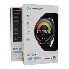 A Photo Of Powerology Aura Smart Watch – Black - PSWASW1801HBK