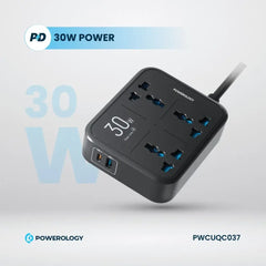 A Photo Of Powerology Power Strip 3250W 3AC - Black