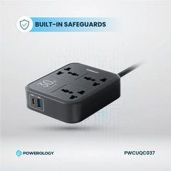 A Photo Of Powerology Power Strip 3250W 3AC - Black