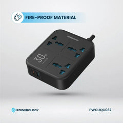 A Photo Of Powerology Power Strip 3250W 3AC - Black