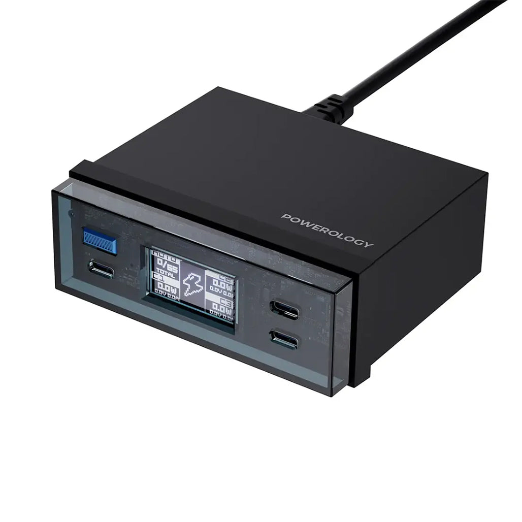 A Photo Of Powerology Power Hub Desktop Charging Station - Black