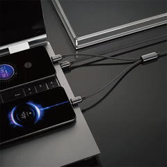 A Photo Of Powerology Zinco Series 2-In-1 Dual USB-C Cable - Dark Gray