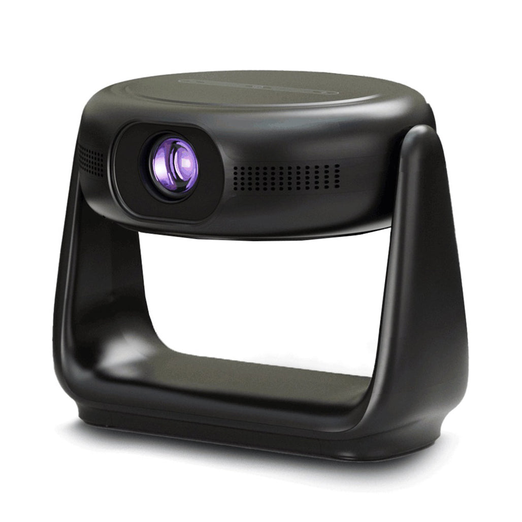 A Photo Of Powerology 300 ANSI Lumens FHD Portable Projector with Built-in Battery and Rotating Stand