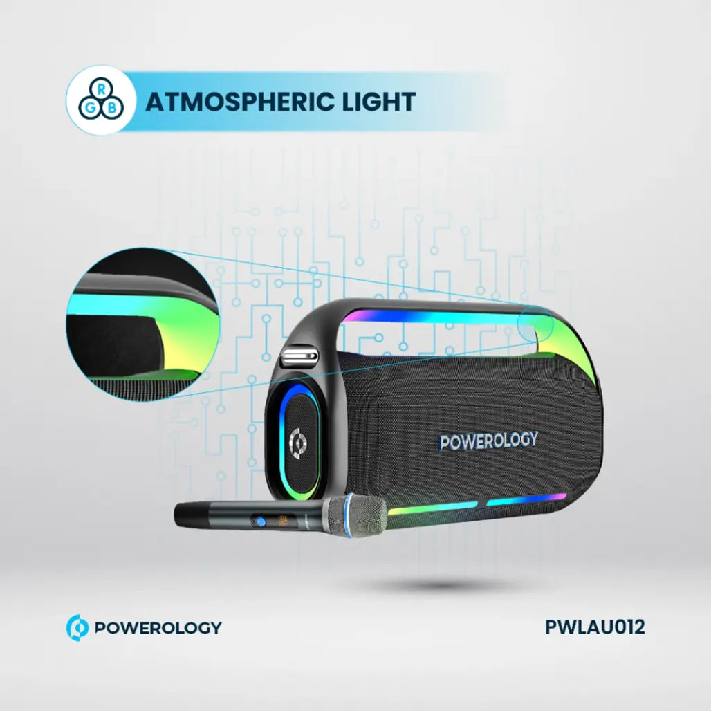 A Photo Of Powerology Deep Bass Party Speaker - Black