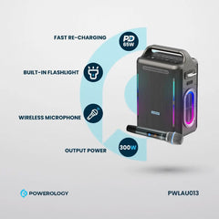 A Photo Of Powerology Karaoke Party Speaker - Silver