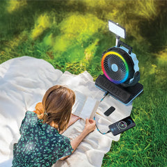 A Photo Of Powerology VentoPower Outdoor 40K Oscillating Fan - Blue/Black