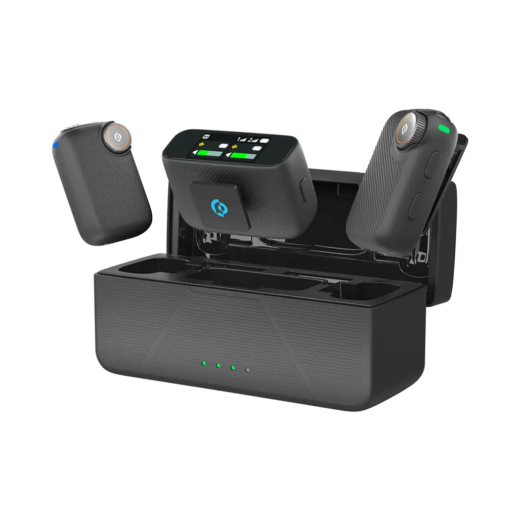 A Photo Of Powerology Pure Q1 AI Noise-Cancelling Wireless Microphone – Black