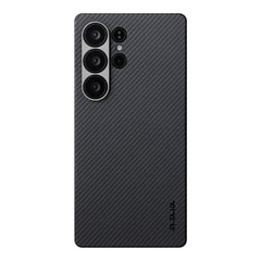 A Photo Of Pitaka Ultra-Slim Classic Case for Samsung Galaxy S25 Ultra – 600D Black/Grey (Twill) | Lightweight & Durable Aramid Fiber Cover