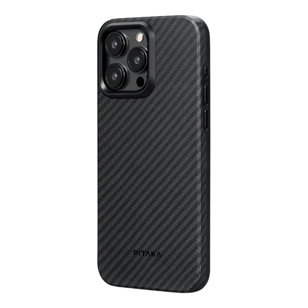 A Photo Of Pitaka MagEZ Case Pro 4 for iPhone 15 Pro Max 1500D Black/Grey (Twill)
