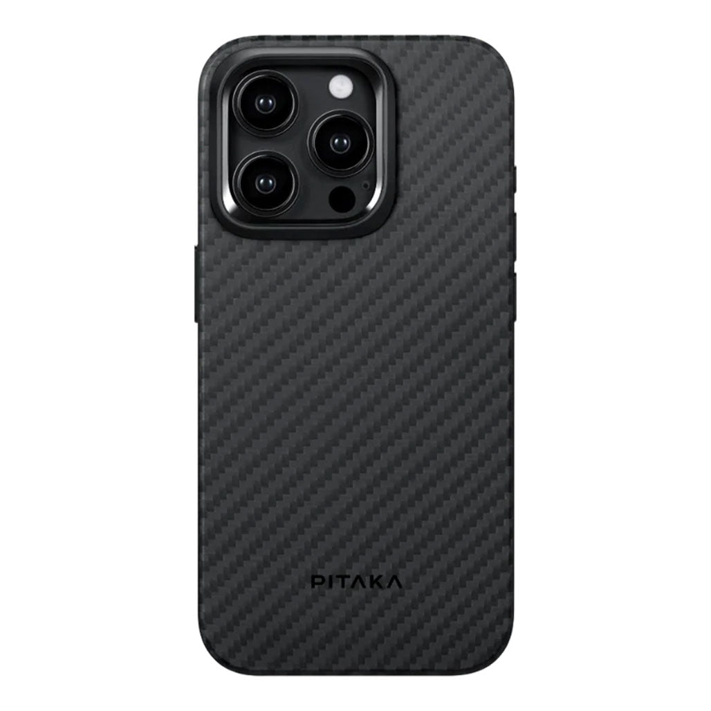 A Photo Of Pitaka MagEZ Case Pro 4 for iPhone 15 Pro 1500D Black/Grey (Twill)