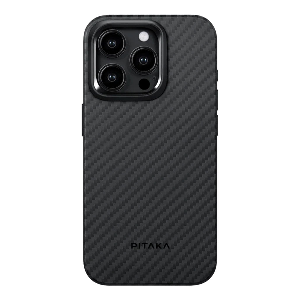 A Photo Of Pitaka MagEZ Case Pro 4 for iPhone 15 Pro Max 1500D Black/Grey (Twill)