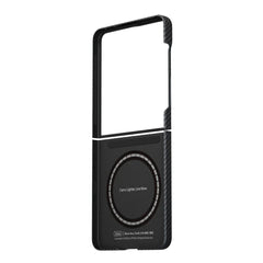 A Photo Of Pitaka Samsung Galaxy Z Flip8 Edge Case - 600D Black/Grey (Twill)