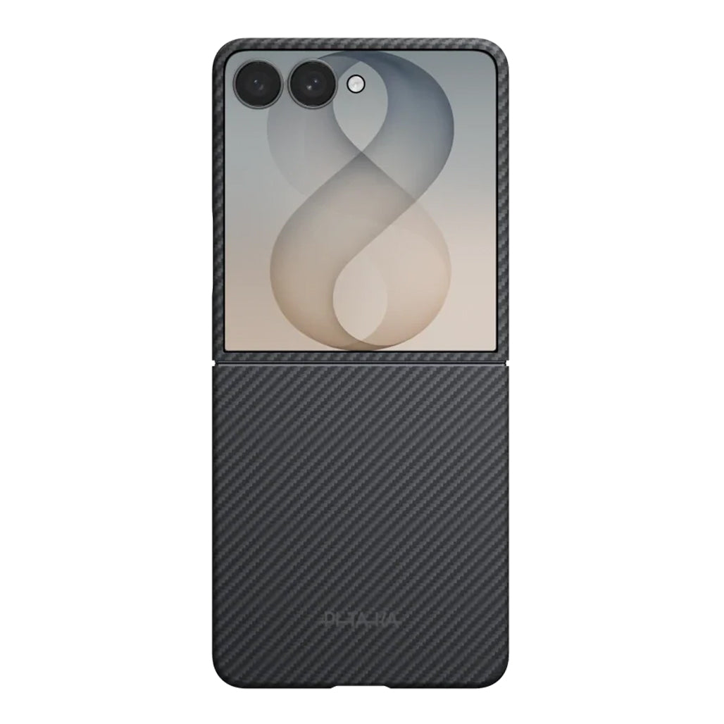 A Photo Of Pitaka Samsung Galaxy Z Flip8 Edge Case - 600D Black/Grey (Twill)