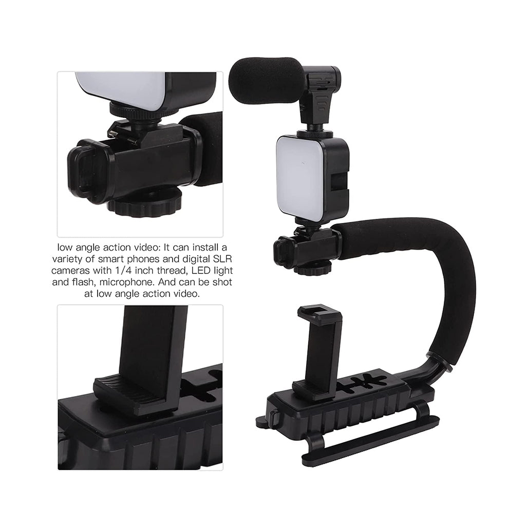 A Photo Of Plokama PK-777 - 5-in-1 Smartphone Video Rig Kit with Microphone, LED Light & Tripod