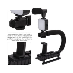 A Photo Of Plokama PK-777 - 5-in-1 Smartphone Video Rig Kit with Microphone, LED Light & Tripod