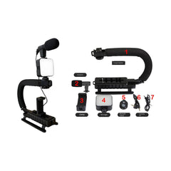 A Photo Of Plokama PK-777 - 5-in-1 Smartphone Video Rig Kit with Microphone, LED Light & Tripod
