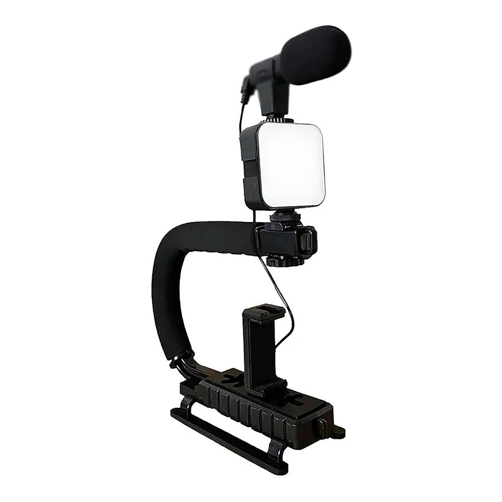 A Photo Of Plokama PK-777 - 5-in-1 Smartphone Video Rig Kit with Microphone, LED Light & Tripod