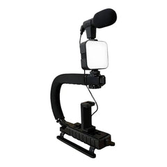 A Photo Of Plokama PK-777 - 5-in-1 Smartphone Video Rig Kit with Microphone, LED Light & Tripod