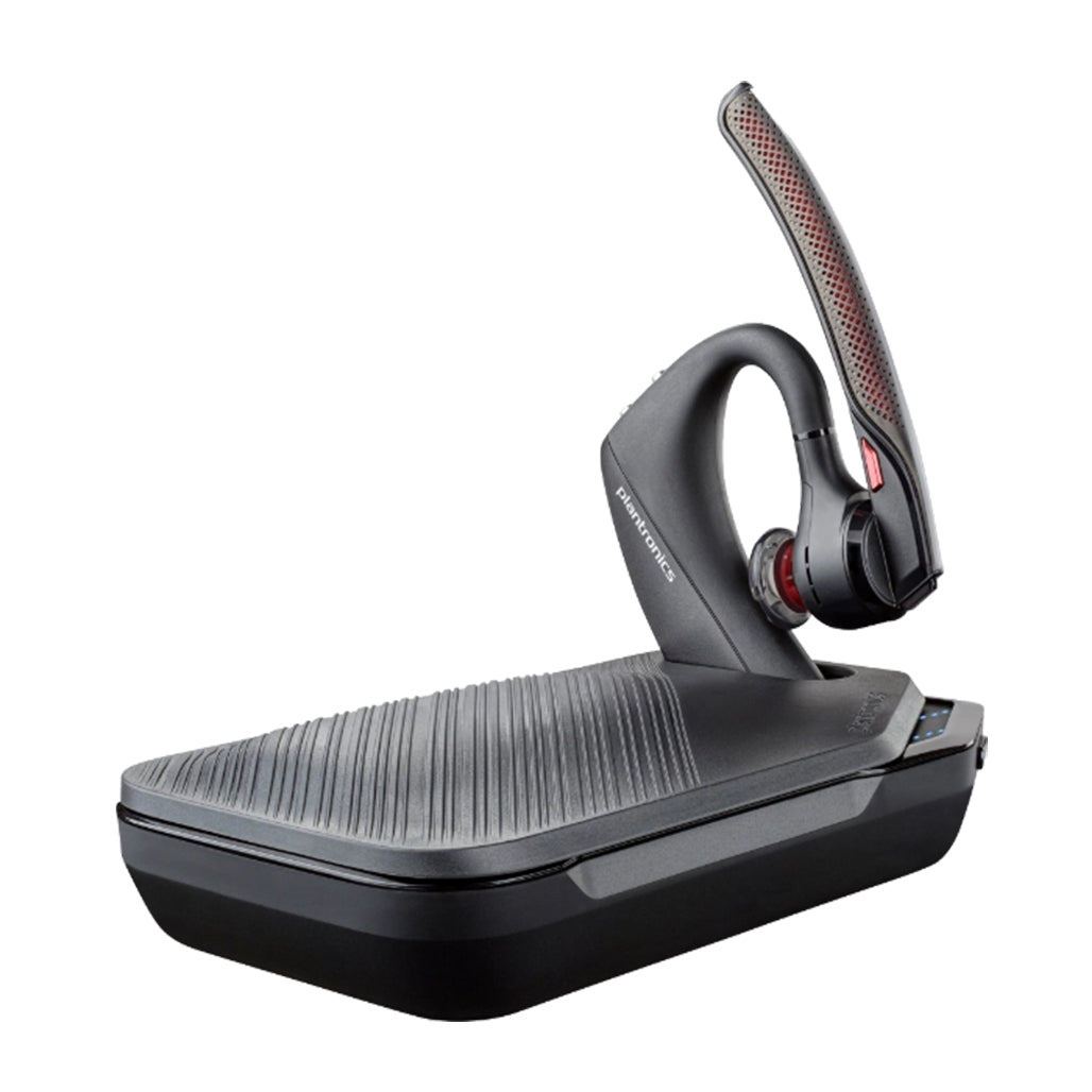 A Photo Of Poly Voyager 5200 UC Bluetooth Headset with Charging Case