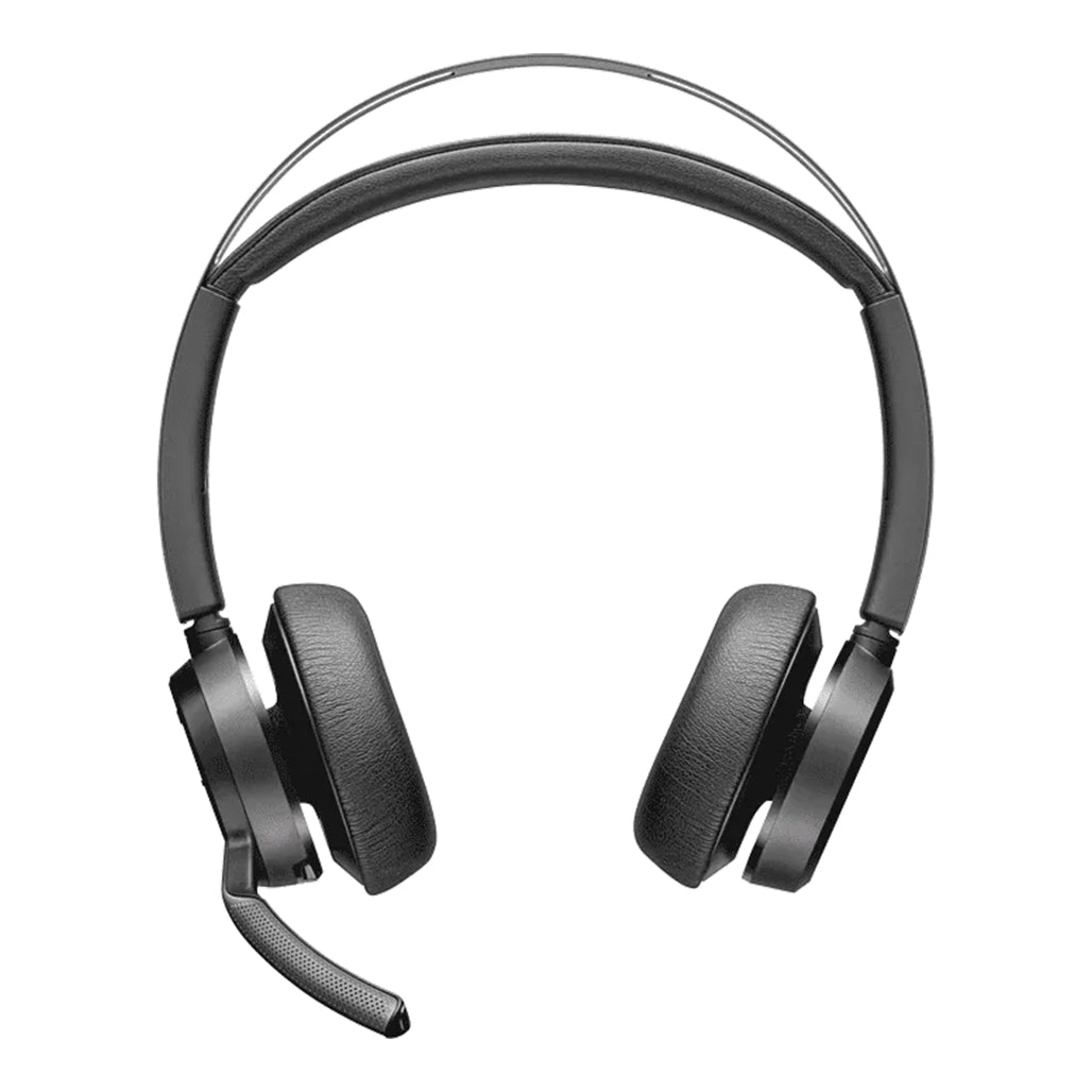A Photo Of Poly Voyager Focus 2 - Wireless Headset USB-C with Charging Stand