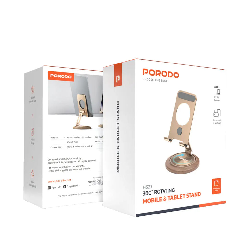 A Photo Of Porodo 360° Rotating Mobile & Tablet Stand