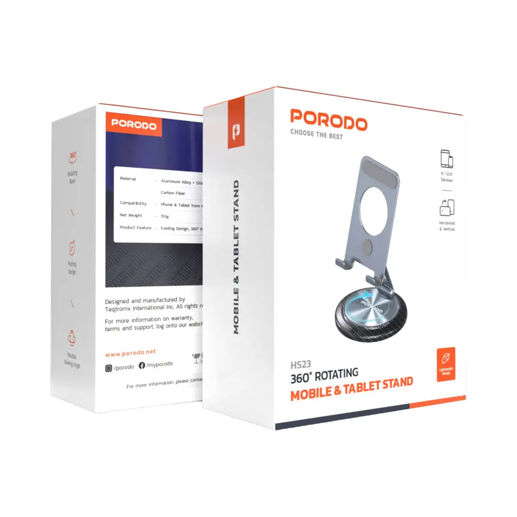 A Photo Of Porodo 360° Rotating Mobile & Tablet Stand