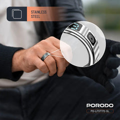 A Photo Of Porodo FitSync Smart Ring Size 7 – Stainless Steel Smart Fitness Ring