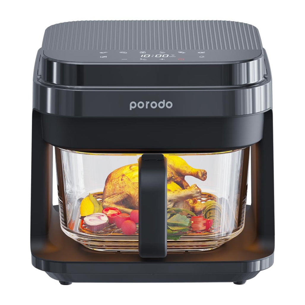 A Photo Of Porodo Lifestyle 5.5L Capacity Full Glass Air Fryer