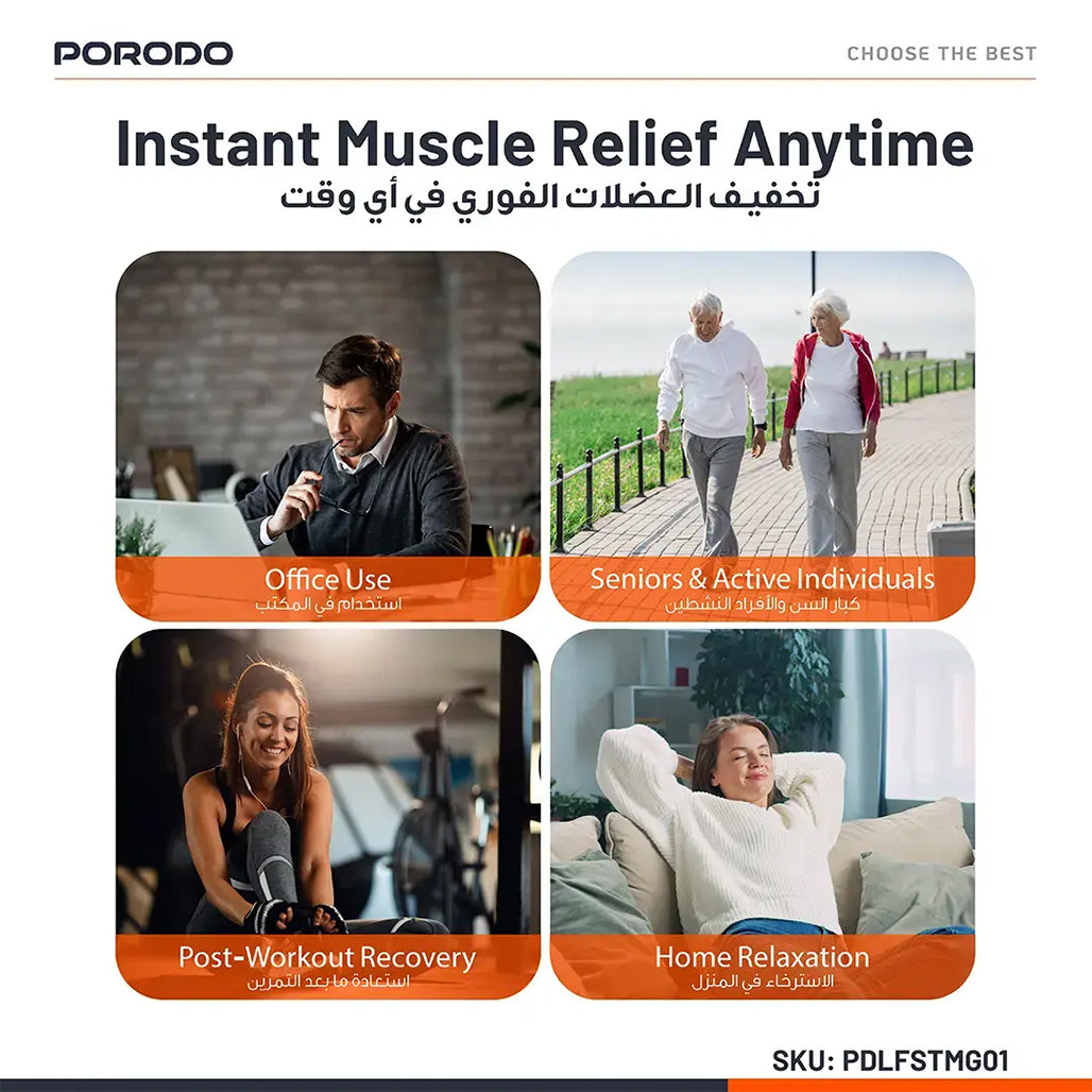 A Photo Of Porodo Lifestyle Cordless Mini Massage Gun