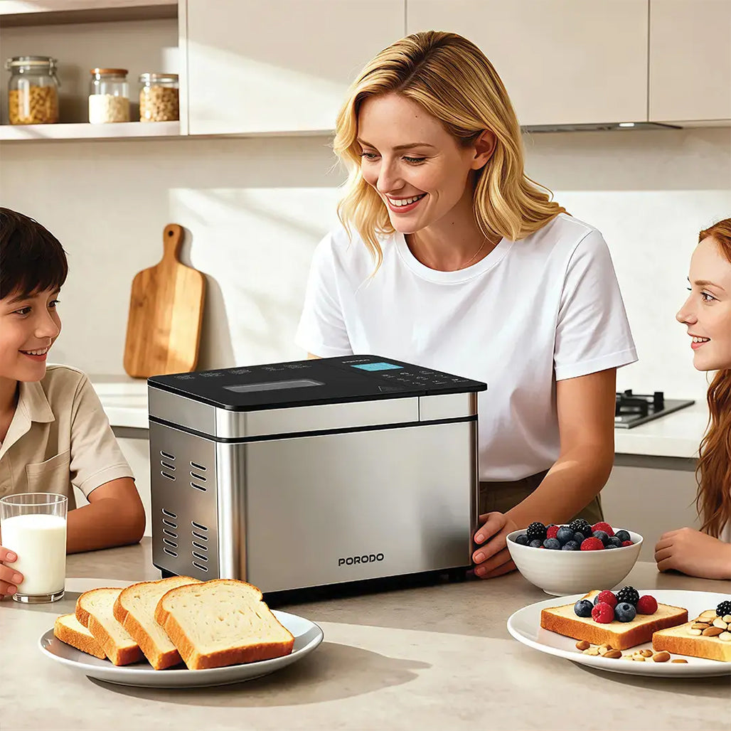 A Photo Of Porodo Lifestyle Khabaz Stainless Steel Automatic Bread Maker