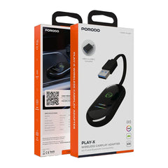 A Photo Of Porodo Play-X Wireless Carplay Adapter with Wi-Fi and Bluetooth Connectivity